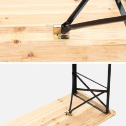 sweeek Set tavolo pieghevole per eventi con 2 panche in legno