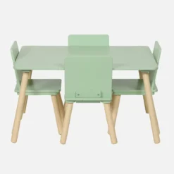sweeek Set tavolo rettangolare per bambini in legno di pino con 4 sedie