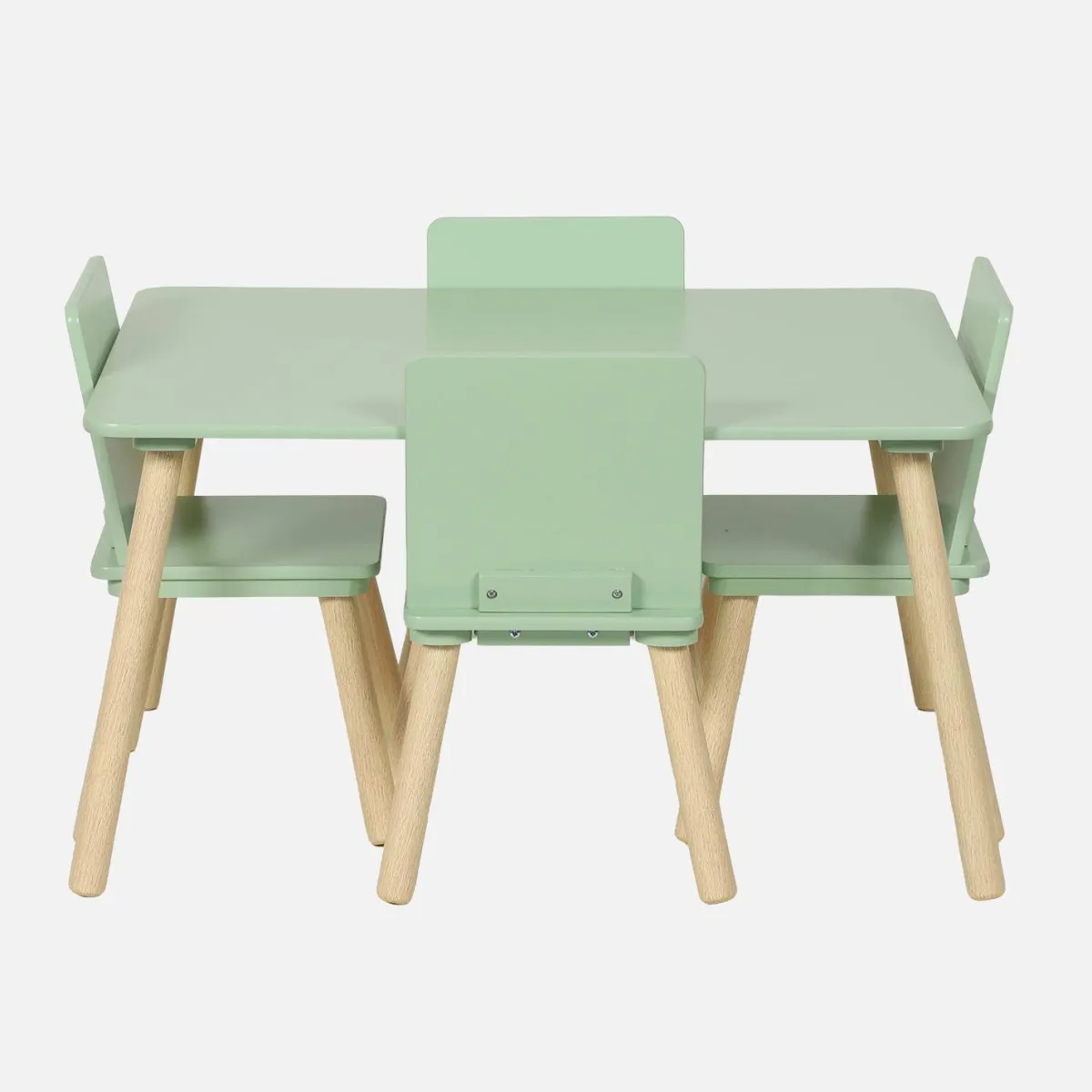 sweeek Set tavolo rettangolare per bambini in legno di pino con 4 sedie