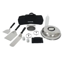sweeek Set 11 utensili per barbecue, piastra di cottura e braciere