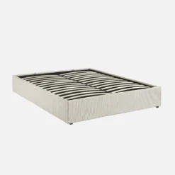 sweeek Struttura letto con contenitore e rete a doghe 160x200cm, imbottita coste fini