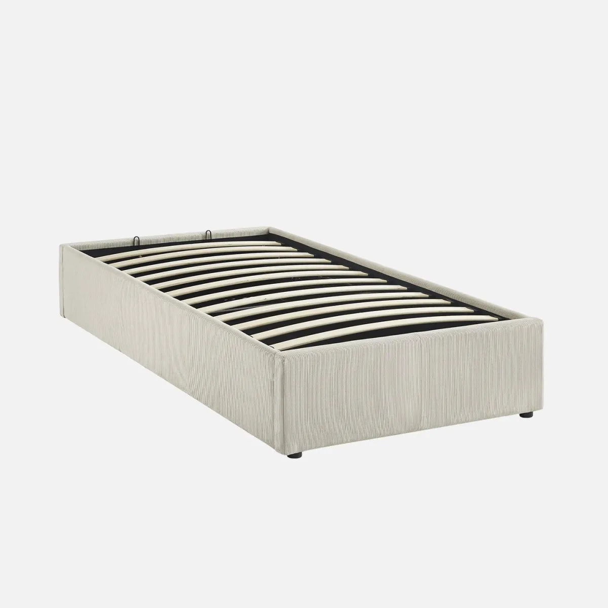 sweeek Struttura letto con contenitore e rete a doghe 90x190cm, imbottita coste fini