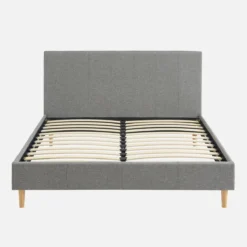 sweeek Struttura letto con rete a doghe e testiera 140x190cm, tessuto semplice