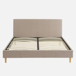 sweeek Struttura letto con rete a doghe e testiera 160x200cm, tessuto semplice