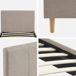 sweeek Struttura letto con rete a doghe e testiera 90x190cm