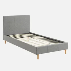 Struttura letto con rete a doghe e testiera 90x190cm