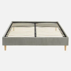 sweeek Struttura letto in velluto a coste fini con rete a doghe, 140x190cm