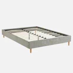sweeek Struttura letto in velluto a coste fini con rete a doghe, 140x190cm