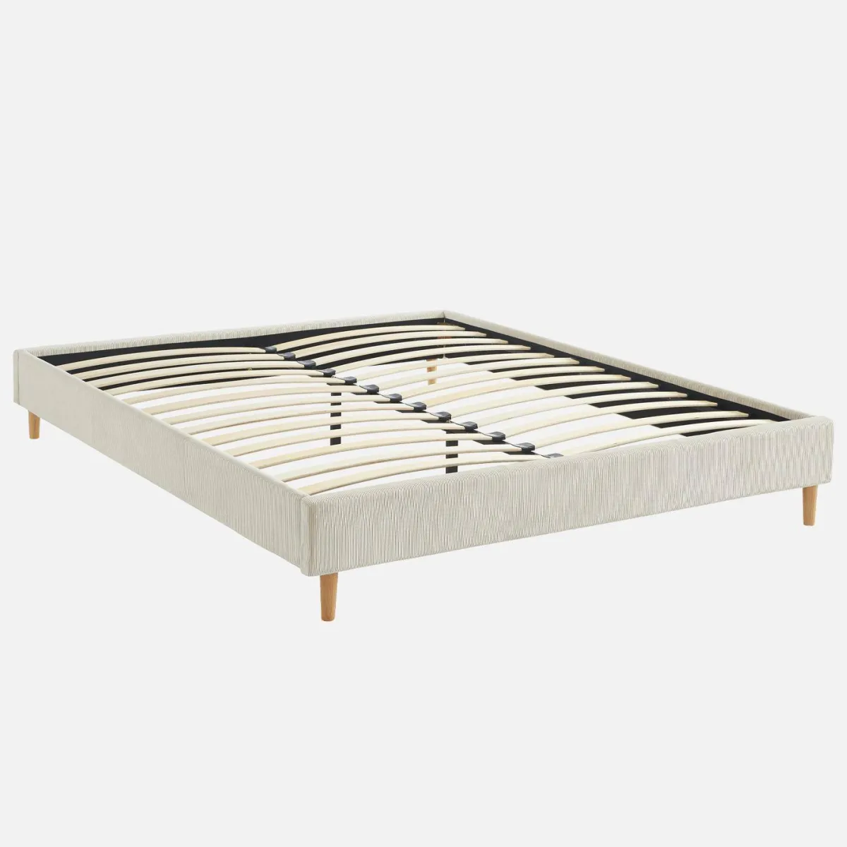 sweeek Struttura letto in velluto a coste fini con rete a doghe, 160x200cm