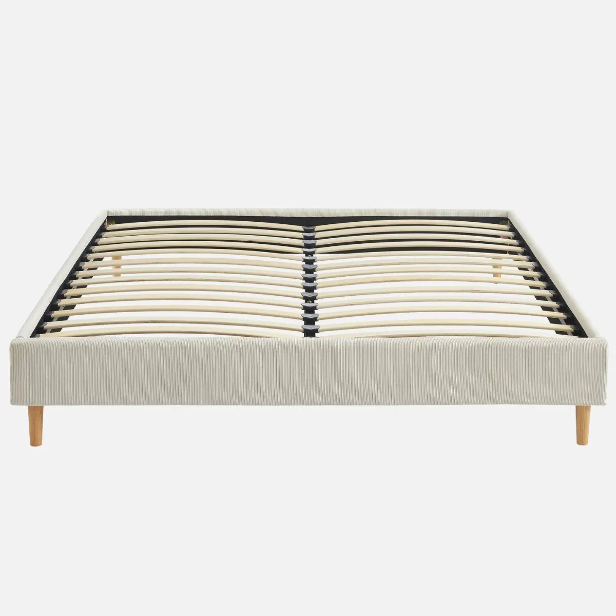 sweeek Struttura letto in velluto a coste fini con rete a doghe, 160x200cm