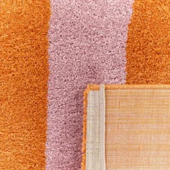sweeek Tappeto da interno a righe arancioni e rosa