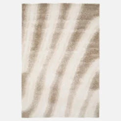 sweeek Tappeto da interno a righe beige
