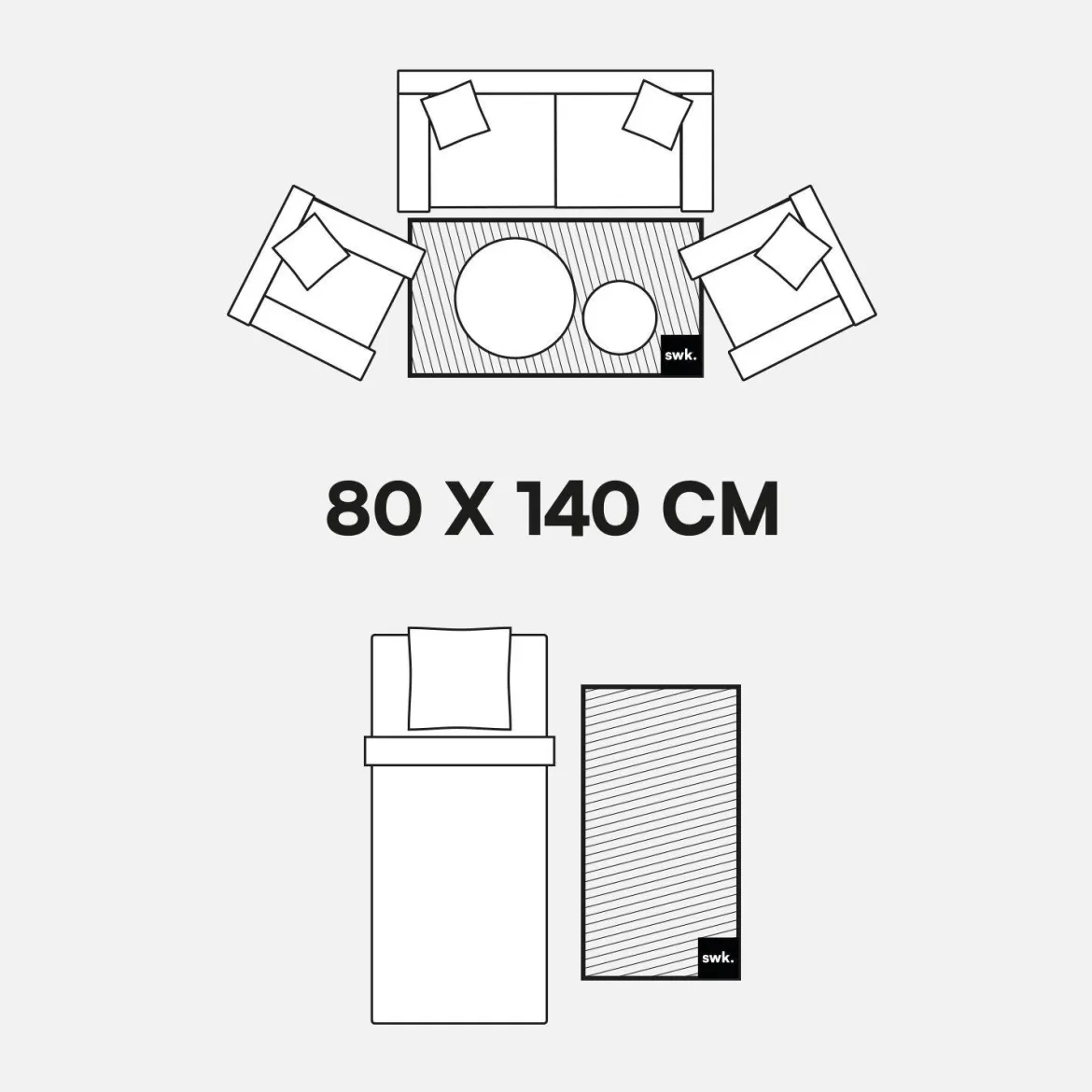 Tappeto da interno a righe ocra e bianco