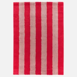 sweeek Tappeto da interno a righe rosse e rosa