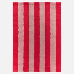 Tappeto da interno a righe rosse e rosa