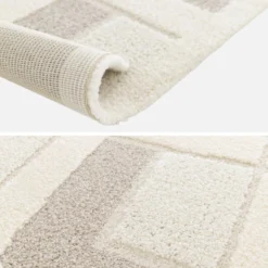 sweeek Tappeto da interno con motivi geometrici crema