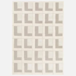 sweeek Tappeto da interno con motivi geometrici crema