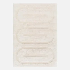 sweeek Tappeto da interno con motivi geometrici crema
