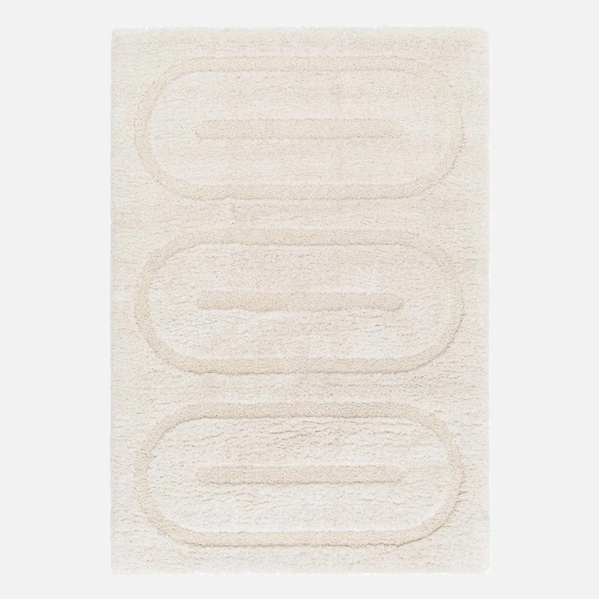 sweeek Tappeto da interno con motivi geometrici crema