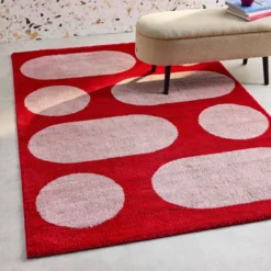 sweeek Tappeto da interno con motivo moderno, rosso
