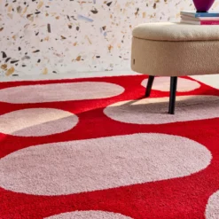 sweeek Tappeto da interno con motivo moderno, rosso