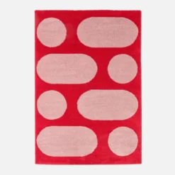 Tappeto da interno con motivo moderno, rosso