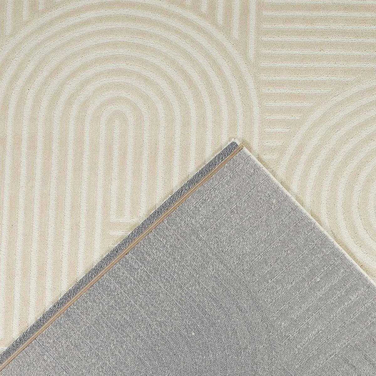sweeek Tappeto da interno motivo grafico archi, crema