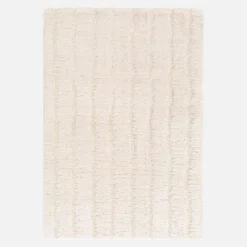 sweeek Tappeto da interno motivo lineare crema