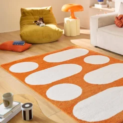 sweeek Tappeto da interno motivo moderno, arancione