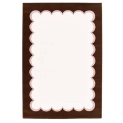 sweeek Tappeto da interno rosa e marrone