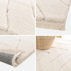 sweeek Tappeto da interno taftato crema