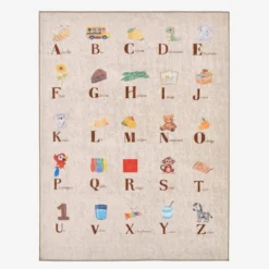 sweeek Tappeto educativo per bambini con alfabeto, per interni colore beige
