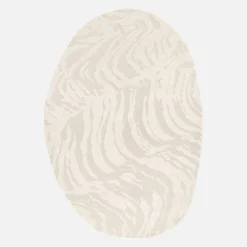 sweeek Tappeto interno a forma di ciottolo con rilievo crema