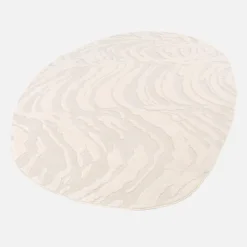 sweeek Tappeto interno a forma di ciottolo con rilievo crema