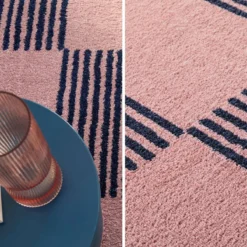 sweeek Tappeto interno a scacchi blu e rosa
