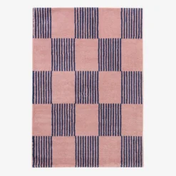 sweeek Tappeto interno a scacchi blu e rosa