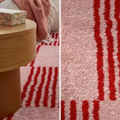 sweeek Tappeto interno a scacchi rosso e rosa