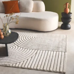 sweeek Tappeto interno con archi etnici, beige e crema