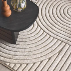 sweeek Tappeto interno con archi etnici, beige e crema