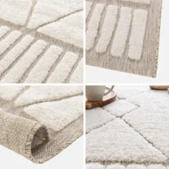 sweeek Tappeto interno con motivo etnico berbero, beige e crema