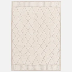 sweeek Tappeto interno con motivo etnico berbero, beige e crema