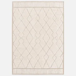 Tappeto interno con motivo etnico berbero, beige e crema