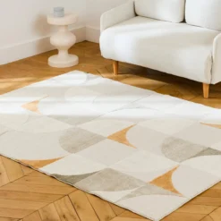 sweeek Tappeto interno con motivo retrò color crema