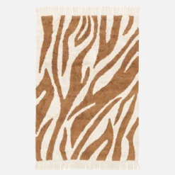 sweeek Tappeto interno cotone motivo zebrato color mattone