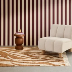 sweeek Tappeto interno cotone motivo zebrato color mattone