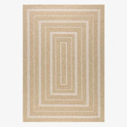 sweeek Tappeto interno/esterno effetto iuta beige con motivi