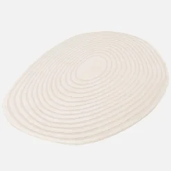 sweeek Tappeto interno forma di ciottolo motivo circolare crema