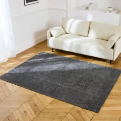 sweeek Tappeto interno in velluto riccio grigio antracite