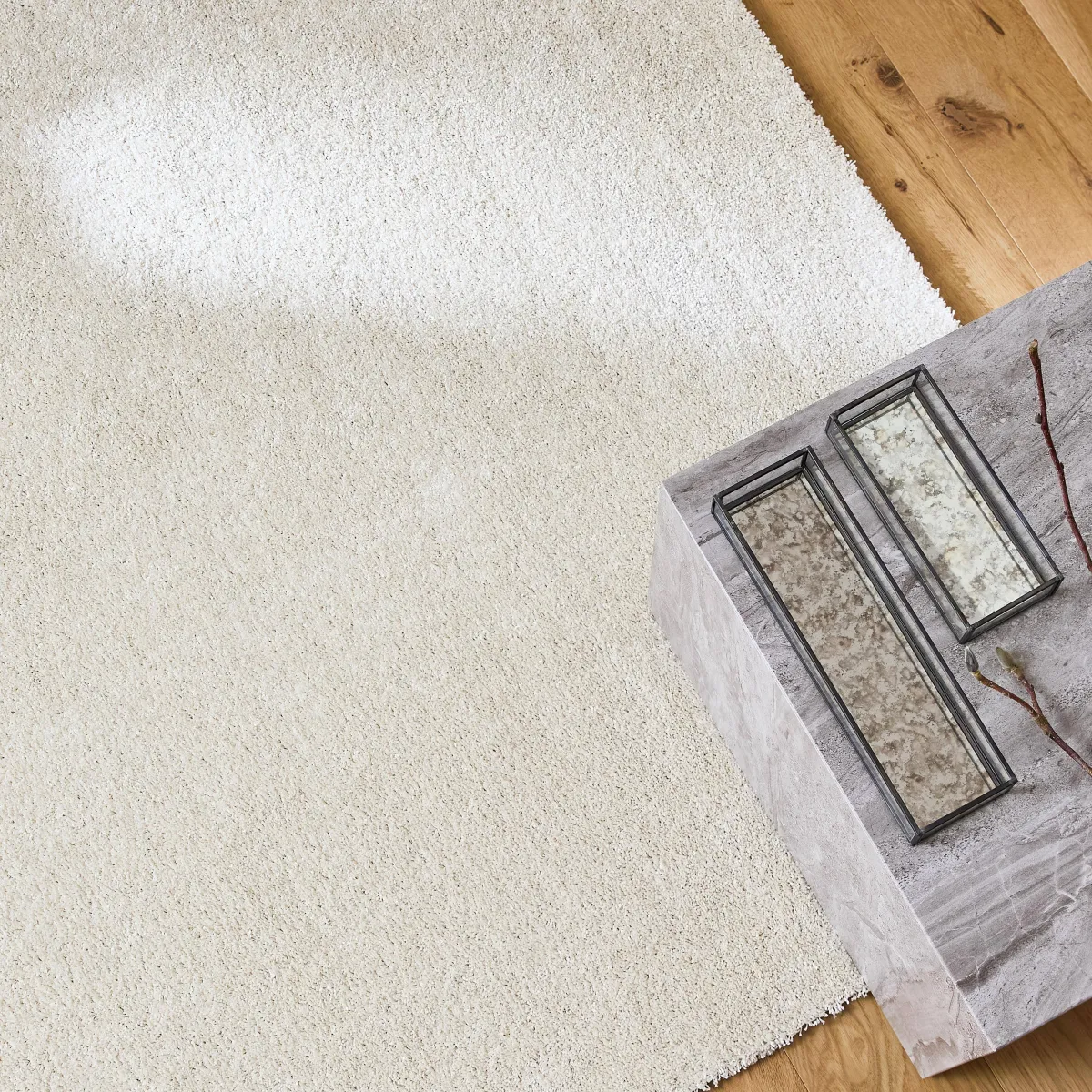 sweeek Tappeto interno in velluto riccio crema