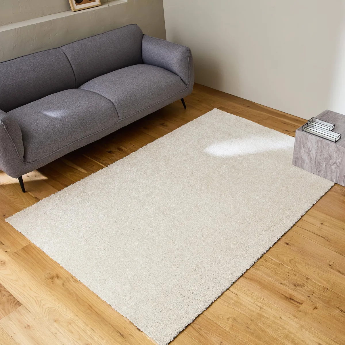 sweeek Tappeto interno in velluto riccio crema